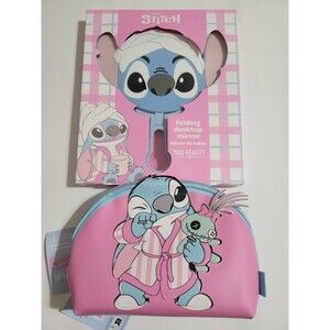 Mad Beauty Stitch Bundle Makeup Bag Mirror Set